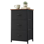 Commode à 3 tiroirs avec bacs en tissu – Organisateur de rangement compact en bois pour chambre, placard, entrée