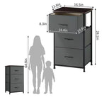 Commode à 3 tiroirs avec bacs en tissu – Organisateur de rangement compact en bois pour chambre, placard, entrée