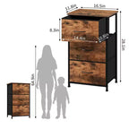 Commode à 3 tiroirs avec bacs en tissu – Organisateur de rangement compact en bois pour chambre, placard, entrée