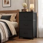 Commode à 3 tiroirs avec bacs en tissu – Organisateur de rangement compact en bois pour chambre, placard, entrée