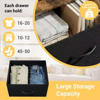 Commode à 3 tiroirs avec bacs en tissu – Organisateur de rangement compact en bois pour chambre, placard, entrée