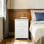 Commode à 3 tiroirs avec bacs en tissu – Organisateur de rangement compact en bois pour chambre, placard, entrée