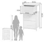 Commode à 3 tiroirs avec bacs en tissu – Organisateur de rangement compact en bois pour chambre, placard, entrée