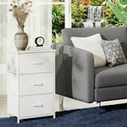 Commode à 3 tiroirs avec bacs en tissu – Organisateur de rangement compact en bois pour chambre, placard, entrée