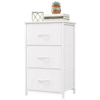 Commode à 3 tiroirs avec bacs en tissu – Organisateur de rangement compact en bois pour chambre, placard, entrée