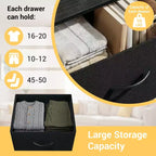 Commode à 3 tiroirs avec bacs en tissu – Organisateur de rangement compact en bois pour chambre, placard, entrée