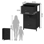 Commode à 3 tiroirs avec bacs en tissu – Organisateur de rangement compact en bois pour chambre, placard, entrée