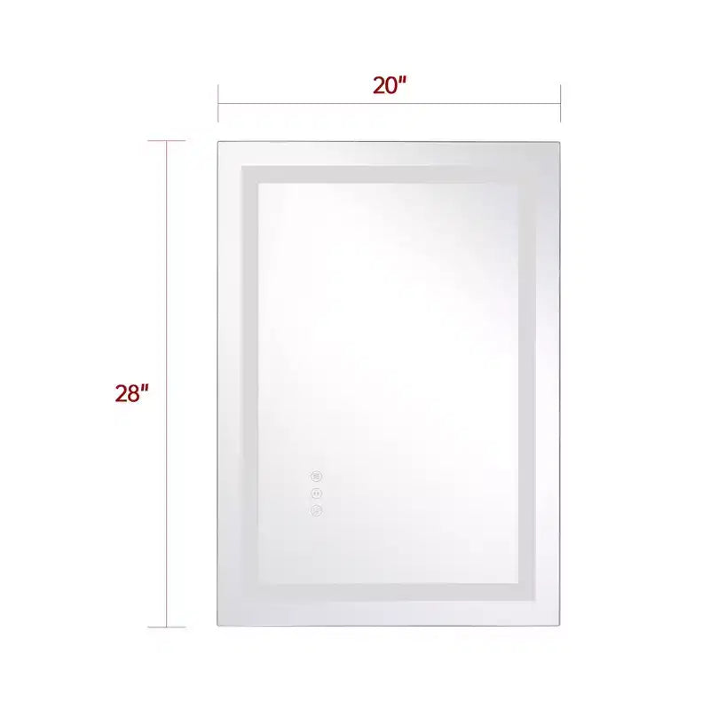 20x28 Inch LED Bathroom Mirror with Dimmable Touch Control, Anti-Fog ETL Listed Wall Vanity Mirror