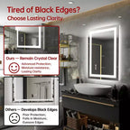 Miroir de salle de bain LED 20x28 pouces avec contrôle tactile dimmable, miroir de courtoisie mural anti-buée certifié ETL