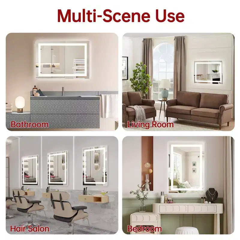 20x28 Inch LED Bathroom Mirror with Dimmable Touch Control, Anti-Fog ETL Listed Wall Vanity Mirror