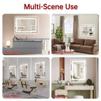 Miroir de salle de bain LED 20x28 pouces avec contrôle tactile dimmable, miroir de courtoisie mural anti-buée certifié ETL