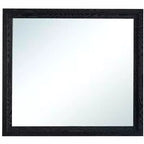 Passion Furniture Grande 41 in. W x 37 in. H Rectangle Wood Frame Black Dresser Mirror