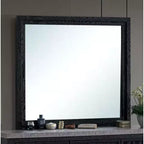 Miroir de commode rectangulaire au fini grain de bois noir