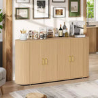 COZONY 63 Fluted Sideboard Buffet Cabinet with Storage, Modern Credenza with Adjustable Shelves & Curved Edge for Dining Room