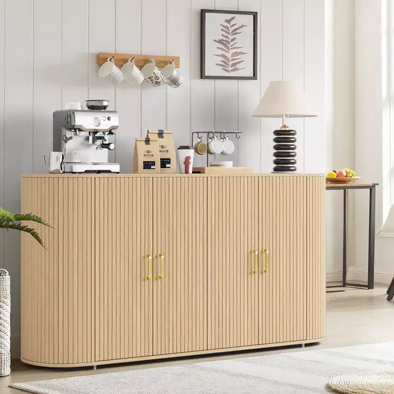63-Inch Fluted Sideboard Buffet Cabinet