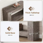 Console double plateau avec étagère de rangement – Table d'entrée à cadre en bois