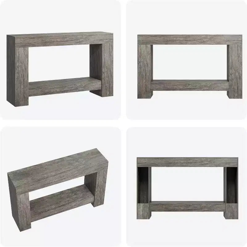 2-Tier Console Table with Storage Shelf - Wood Frame Entry Table