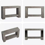 Console double plateau avec étagère de rangement – Table d'entrée à cadre en bois
