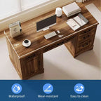 Bureau de 147 cm de large avec classeur et tiroirs de rangement