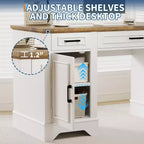 Bureau de 147 cm de large avec classeur et tiroirs de rangement