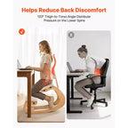 Chaise ergonomique à genoux avec hauteur réglable et cadre en bois