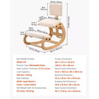 Chaise ergonomique à genoux avec hauteur réglable et cadre en bois