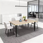 Table à manger rectangulaire pour 6 personnes - plateau en MDF avec pieds en métal, marron/noir