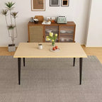 Table à manger rectangulaire pour 6 personnes - plateau en MDF avec pieds en métal, marron/noir