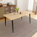 Table à manger rectangulaire pour 6 personnes - plateau en MDF avec pieds en métal, marron/noir