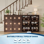 Meuble à chaussures en bois avec 6 tiroirs basculants et étagères réglables pour entrée