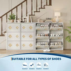 Meuble à chaussures en bois avec 6 tiroirs basculants et étagères réglables pour entrée
