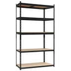 Acekool Garage Home Storage, 5 Tier 36 in Metal Shelving Unit, Heavy Duty Adjustable Utility Storage Shelves for Pantry Basement, Black