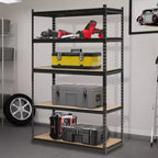 Étagère de rangement en métal à 5 niveaux de 91,4 cm, étagères utilitaires réglables robustes pour garage, cellier, sous-sol, noir