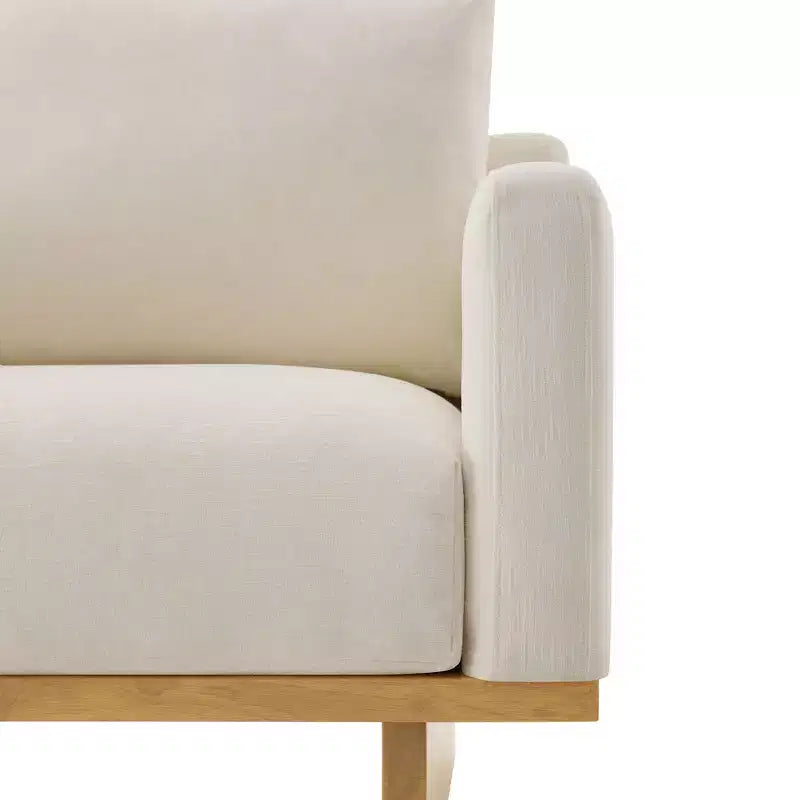 Modern Minimalist Accent Chair with Solid Wood Frame – Ergonomic Living Room Seating with Soft Cushions