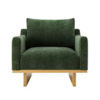 Fauteuil d'appoint moderne et minimaliste avec structure en bois massif – Siège de salon ergonomique avec coussins moelleux