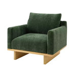 Fauteuil d'appoint moderne et minimaliste avec structure en bois massif – Siège de salon ergonomique avec coussins moelleux