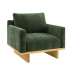 Fauteuil d'appoint moderne et minimaliste avec structure en bois massif – Siège de salon ergonomique avec coussins moelleux