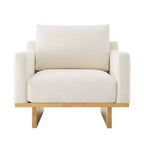Fauteuil d'appoint moderne et minimaliste avec structure en bois massif – Siège de salon ergonomique avec coussins moelleux