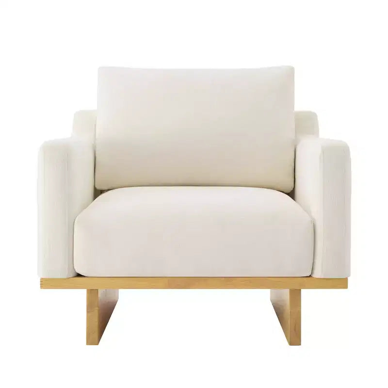 Modern Minimalist Accent Chair with Solid Wood Frame – Ergonomic Living Room Seating with Soft Cushions