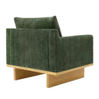 Fauteuil d'appoint moderne et minimaliste avec structure en bois massif – Siège de salon ergonomique avec coussins moelleux