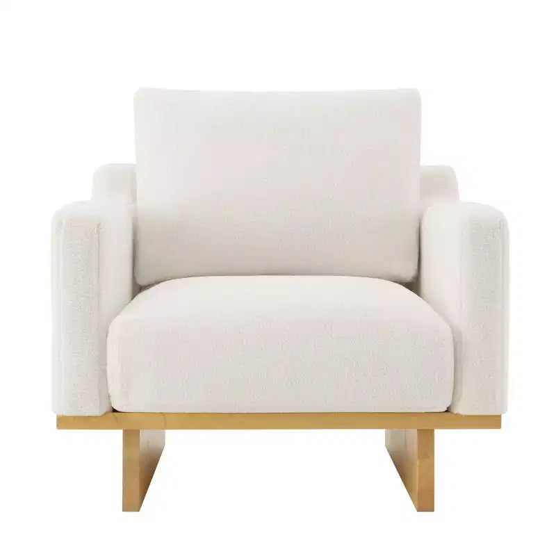 Modern Minimalist Accent Chair with Solid Wood Frame – Ergonomic Living Room Seating with Soft Cushions