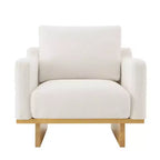 Fauteuil d'appoint moderne et minimaliste avec structure en bois massif – Siège de salon ergonomique avec coussins moelleux