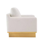 Fauteuil d'appoint moderne et minimaliste avec structure en bois massif – Siège de salon ergonomique avec coussins moelleux
