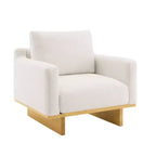 Fauteuil d'appoint moderne et minimaliste avec structure en bois massif – Siège de salon ergonomique avec coussins moelleux