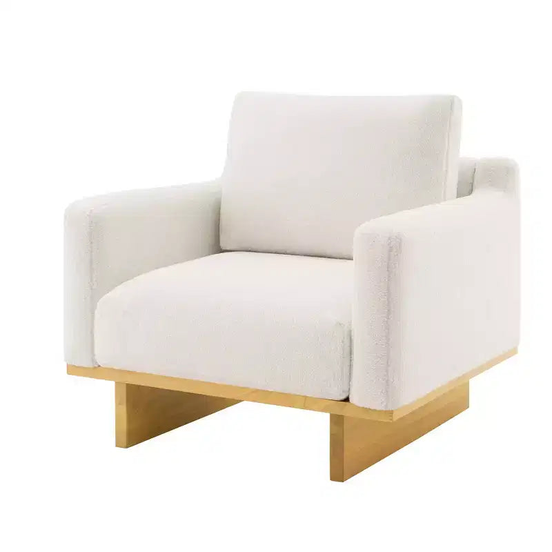 Modern Minimalist Accent Chair with Solid Wood Frame – Ergonomic Living Room Seating with Soft Cushions