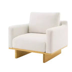 Fauteuil d'appoint moderne et minimaliste avec structure en bois massif – Siège de salon ergonomique avec coussins moelleux