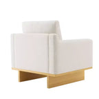 Fauteuil d'appoint moderne et minimaliste avec structure en bois massif – Siège de salon ergonomique avec coussins moelleux