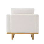 Fauteuil d'appoint moderne et minimaliste avec structure en bois massif – Siège de salon ergonomique avec coussins moelleux
