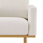Fauteuil d'appoint moderne et minimaliste avec structure en bois massif – Siège de salon ergonomique avec coussins moelleux