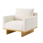 Fauteuil d'appoint moderne et minimaliste avec structure en bois massif – Siège de salon ergonomique avec coussins moelleux
